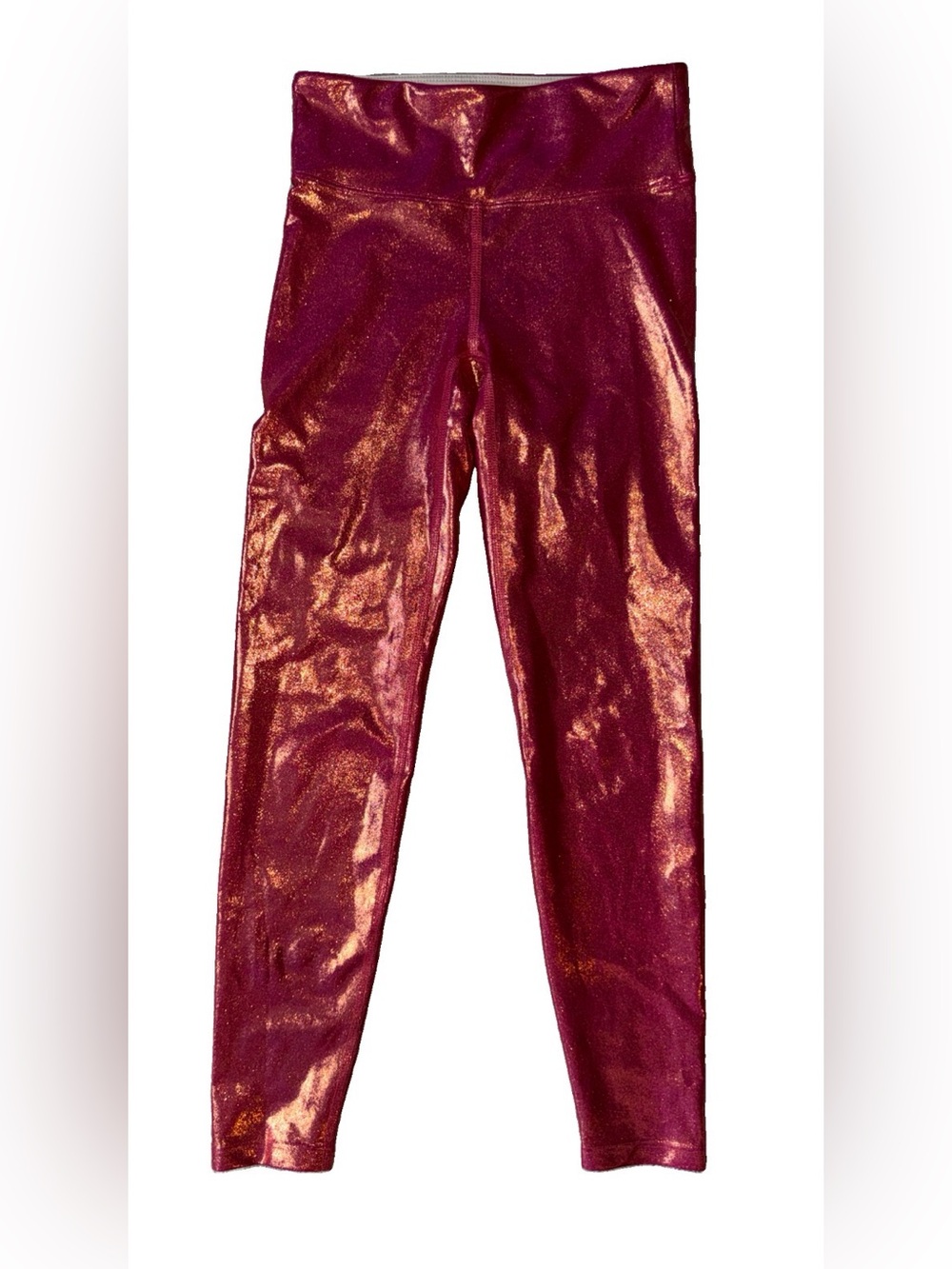 Heroine Sport Girls Metallic Wine Red Leggings